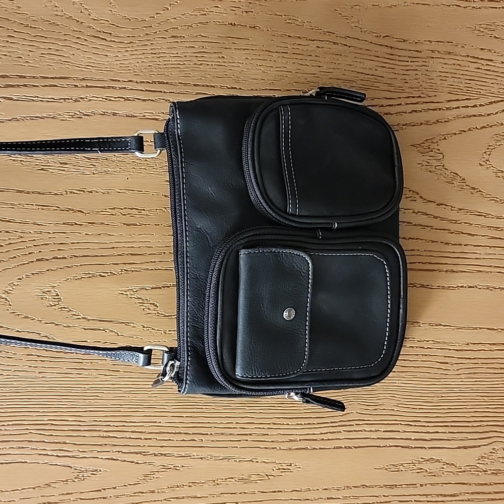 Fossil Black Leather Crossbody Bag
